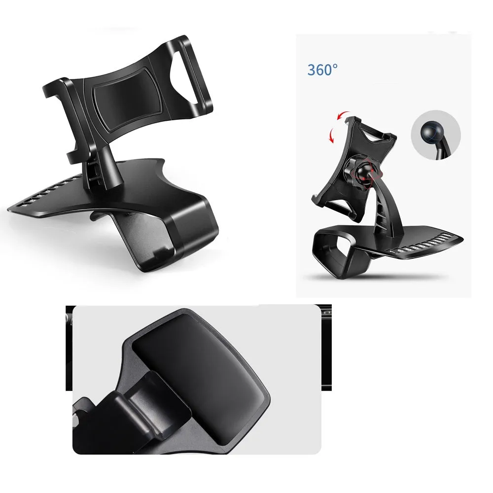 3 in 1 Car GPS Smartphone Holder: Dashboard / Visor Clamp   AC Grid Clip for SHARP ANDROID ONE S5 (2018) - Black