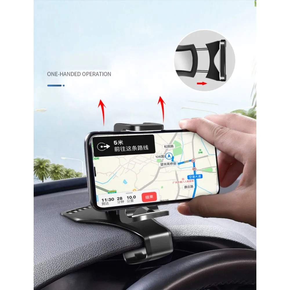 3 in 1 Car GPS Smartphone Holder: Dashboard / Visor Clamp   AC Grid Clip for SHARP ANDROID ONE S5 (2018) - Black