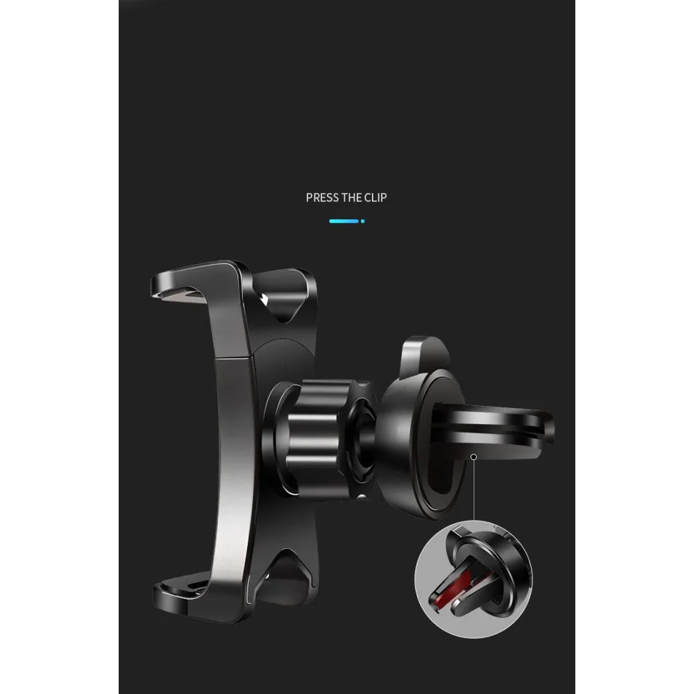 3 in 1 Car GPS Smartphone Holder: Dashboard / Visor Clamp   AC Grid Clip for SHARP ANDROID ONE S5 (2018) - Black