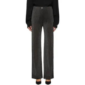 Alanui Black Knit Sheer Glitter Trousers