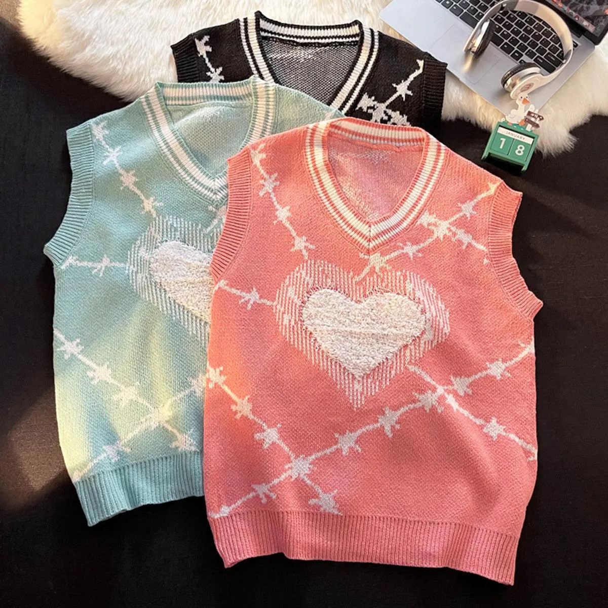 Barbed Wire Knit Vest Grunge Aesthetic