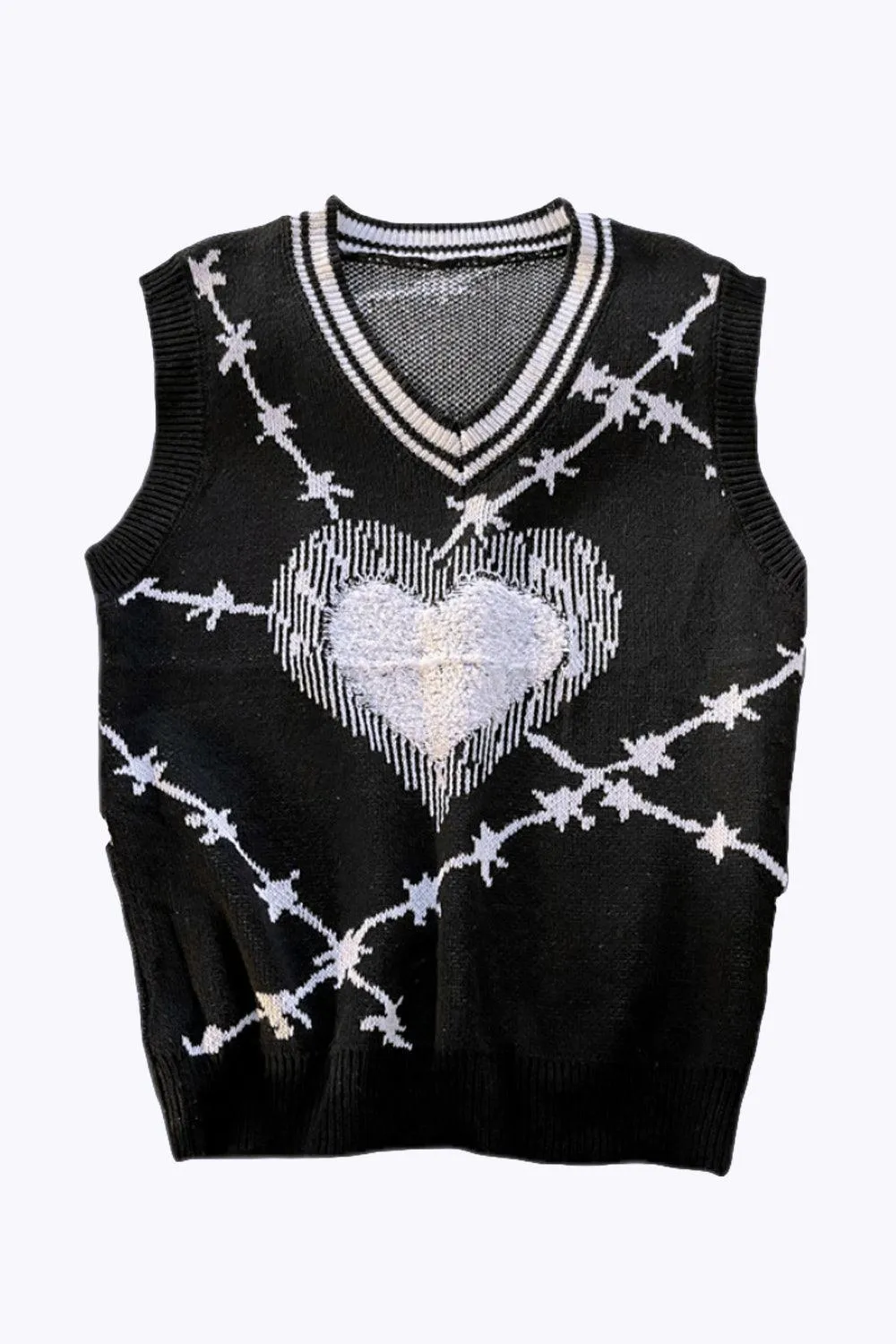 Barbed Wire Knit Vest Grunge Aesthetic