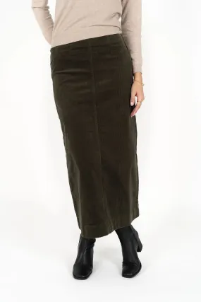 Billie Cord Skirt - Moss