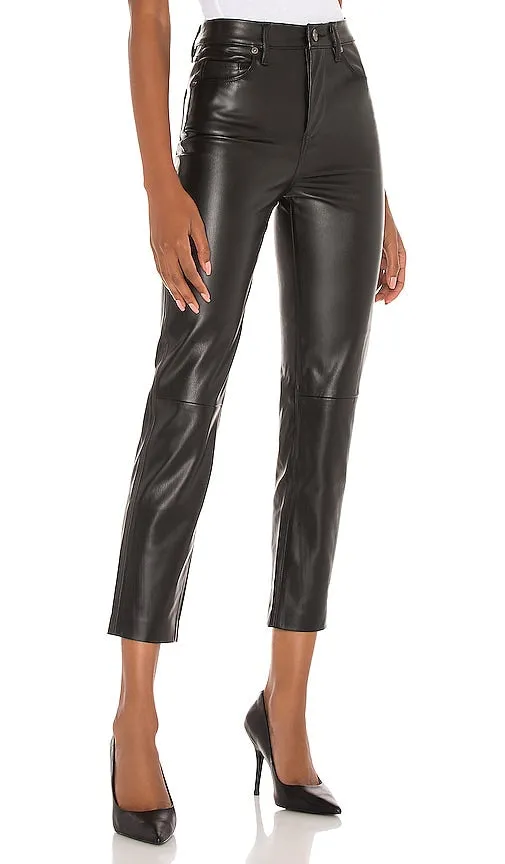 BLANKNYC Faux Leather Straight Leg Pant in Black