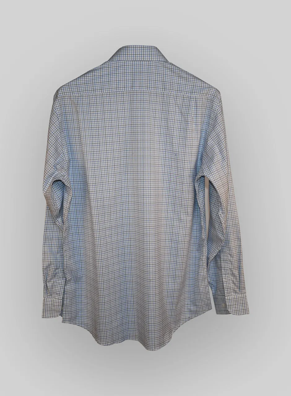 Blue and Grey Check on White Base - Timeless and Versatile Style