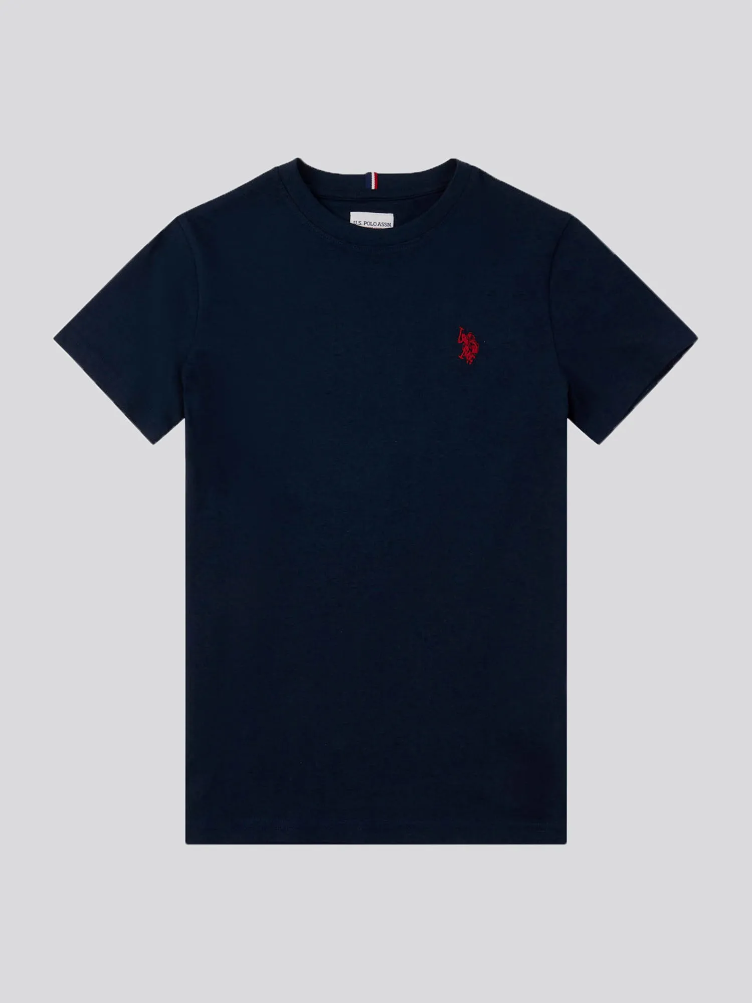 Boys Double Horsemen T- Shirt in Dark Sapphire Navy / Haute Red DHM