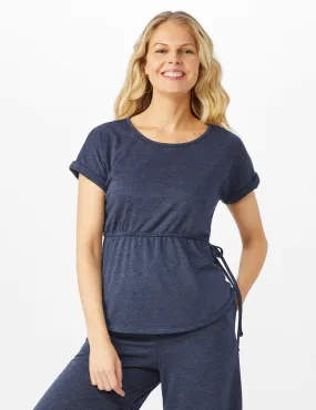 Cinch Waist Heathered Knit Top