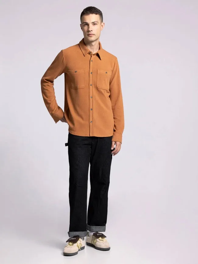 Clark Shirt - Long Sleeve Button Up  PECAN HEATHER