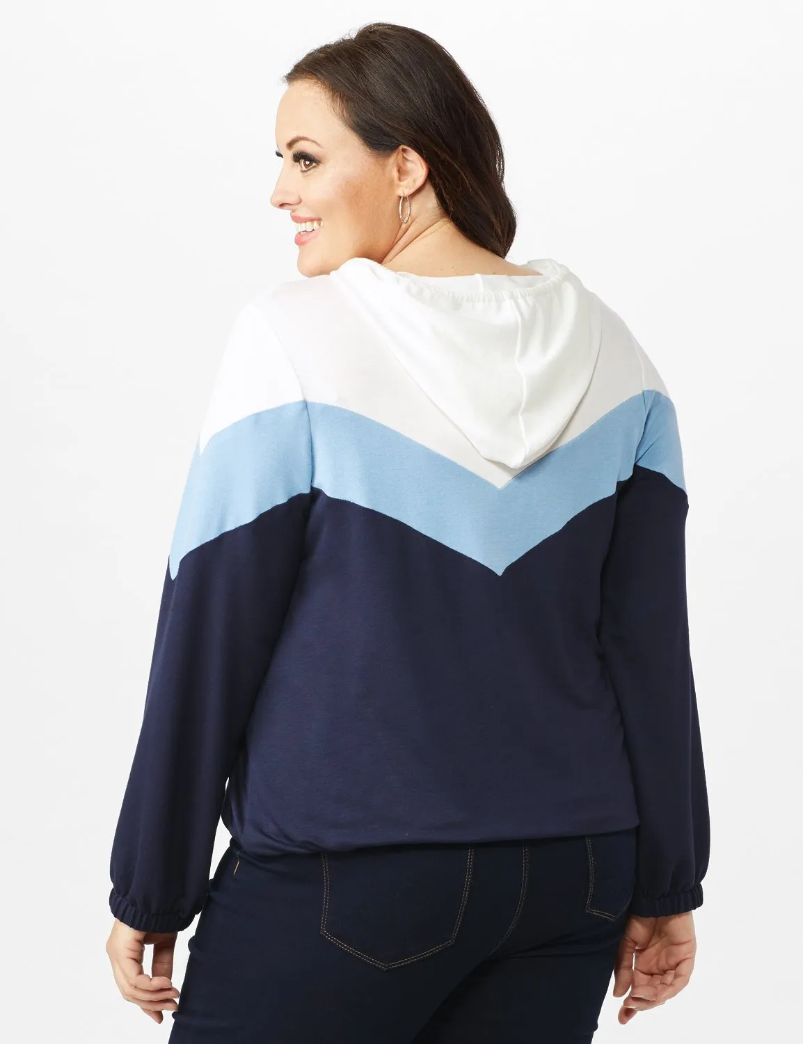 Color Block Self Tie Hoodie