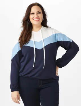Color Block Self Tie Hoodie