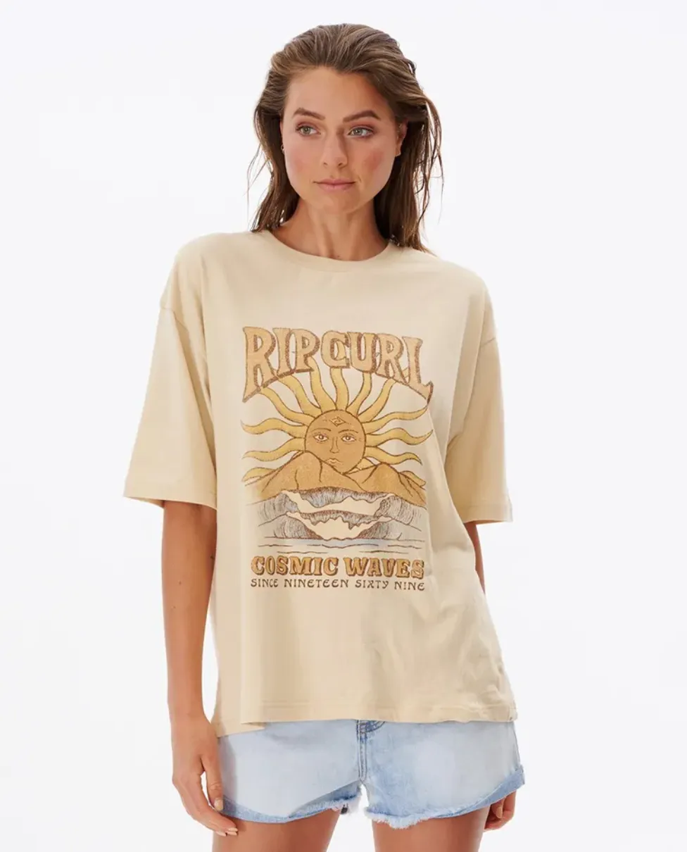 Cosmic Waves Heritage Tee - Natural