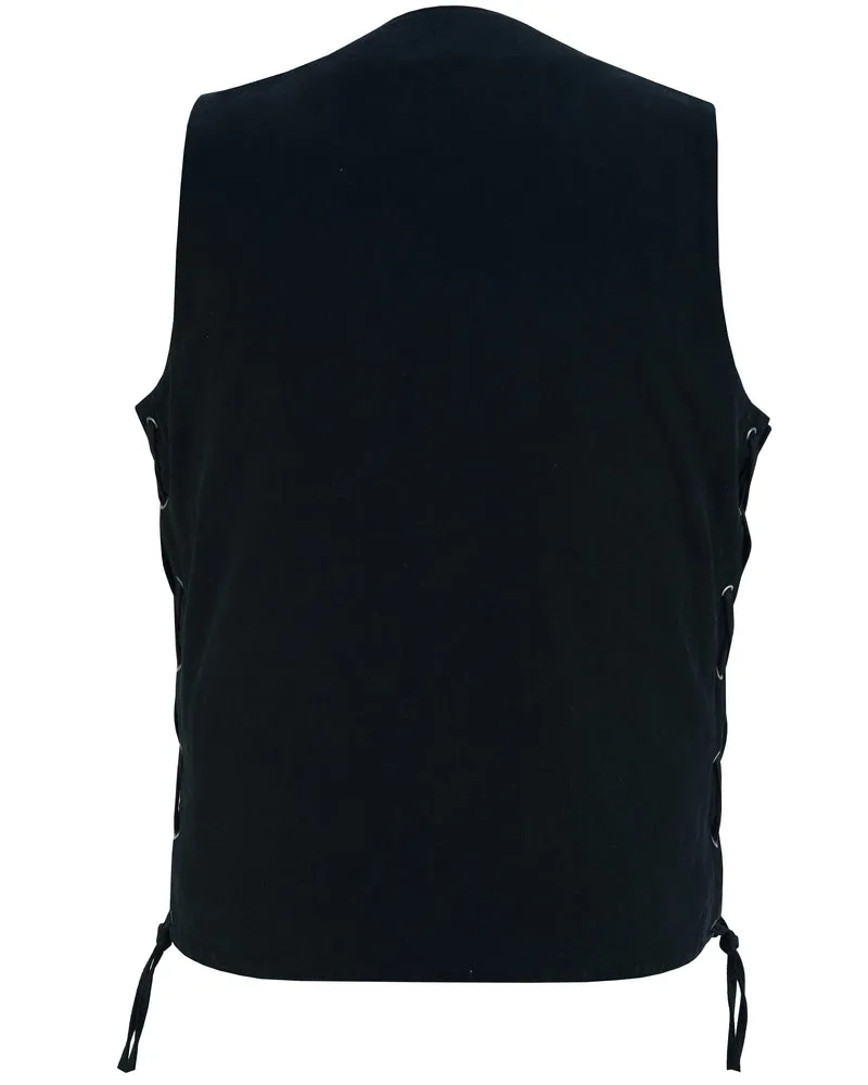 DM Men's Ten Pocket Denim Utility Vest - TALL