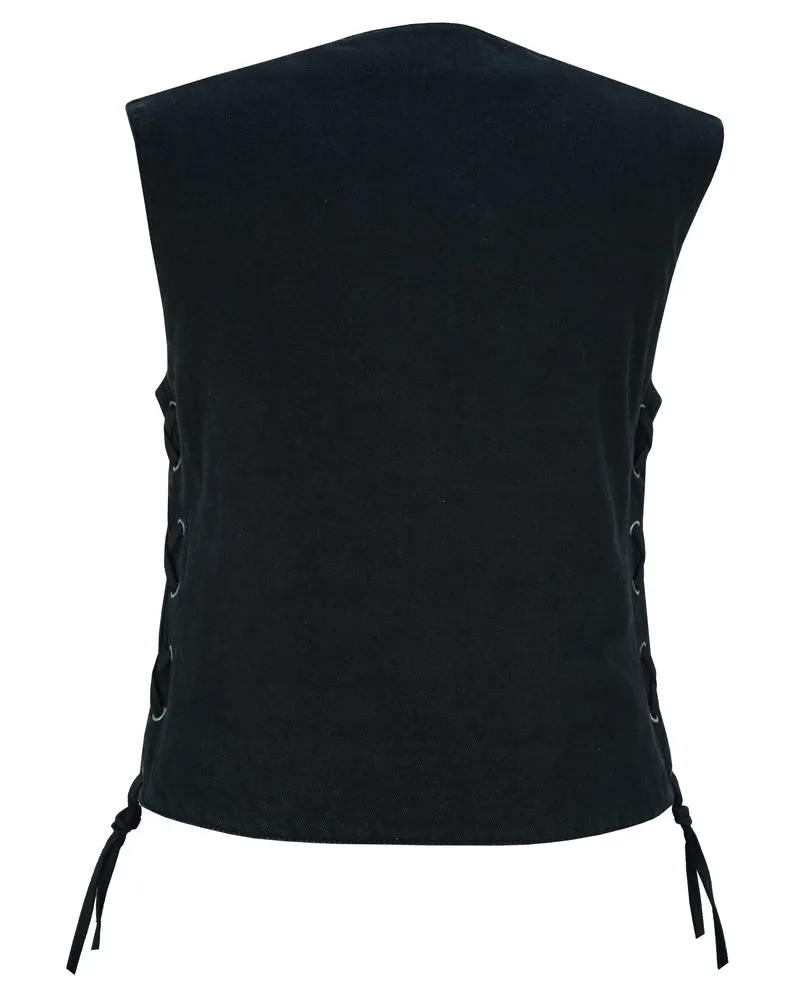 DM Women's 6 Pocket Denim Utility Vest - Black
