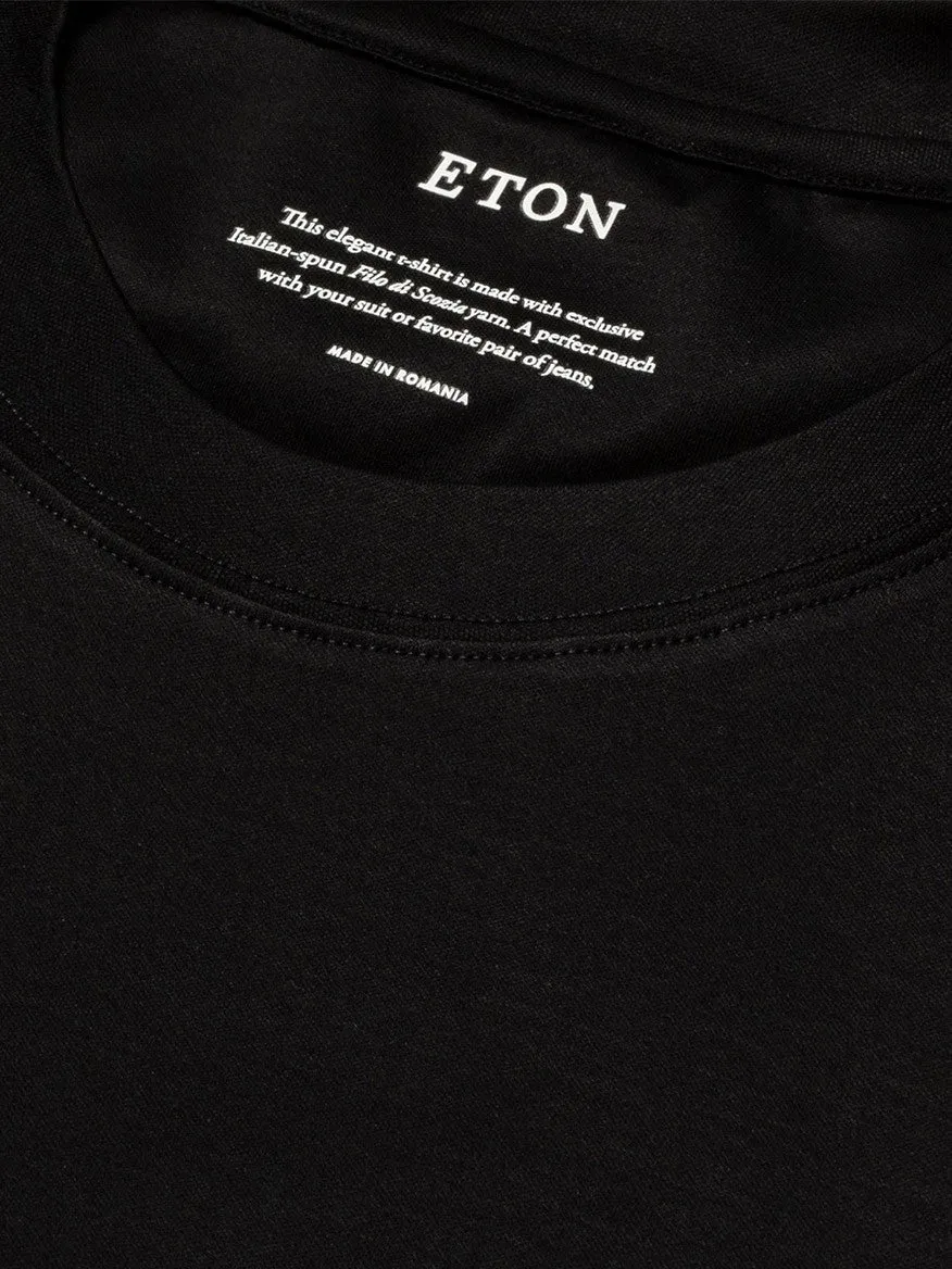 Eton Filo di Scozia T-Shirt in Black