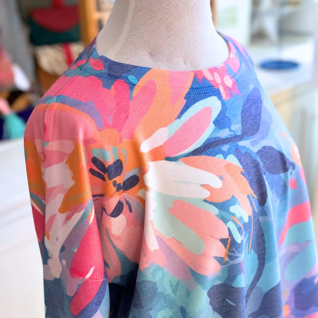 Floral Printed French Terry Top