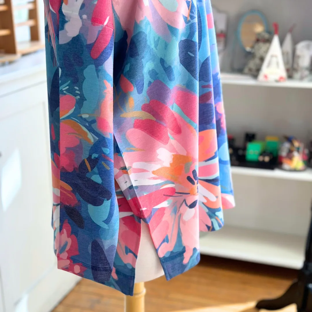 Floral Printed French Terry Top