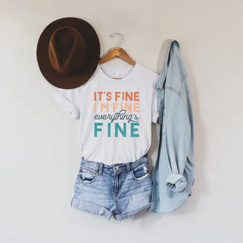 I'm Fine Graphic Tee in Ash White | 4 sizes