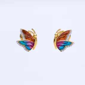 Multicolor Floral Stud Earrings - Colorful Gemstone Tops