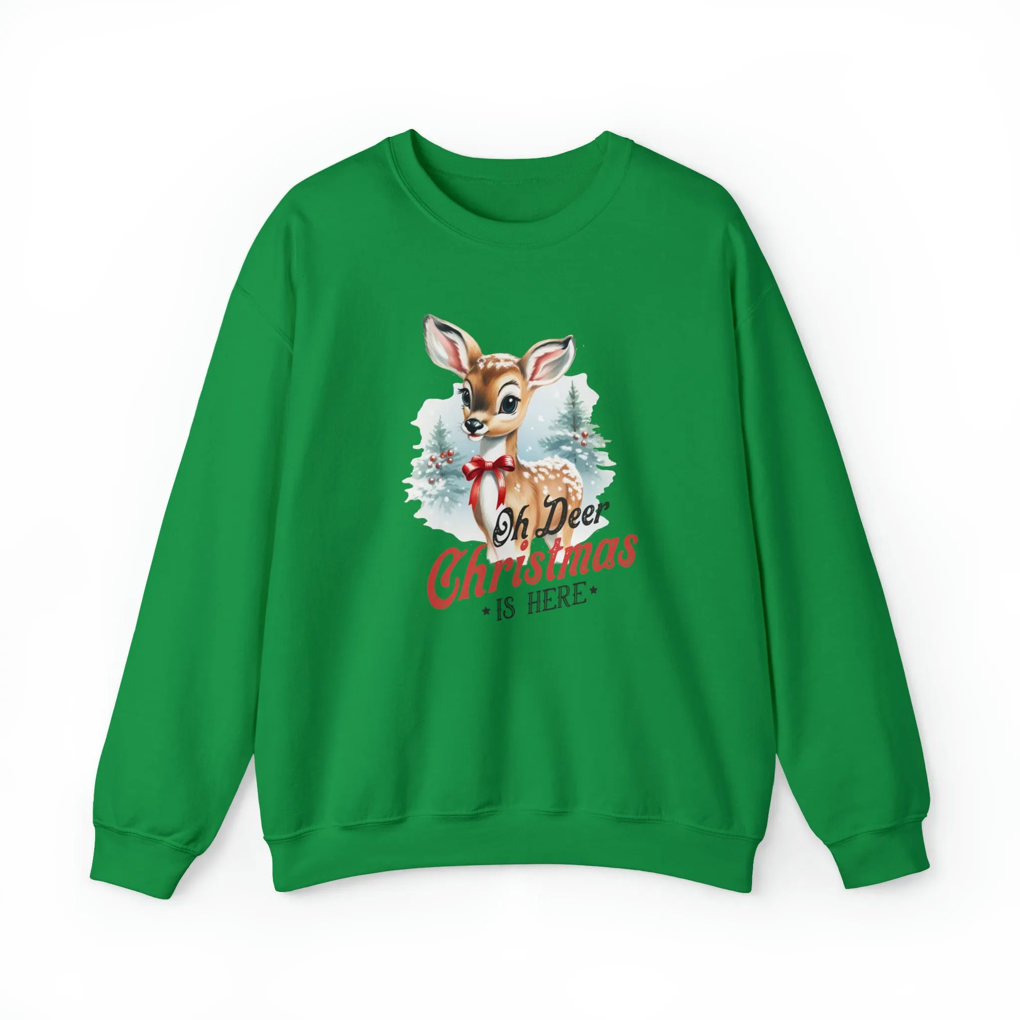 Oh Deer Its Christmas | Crewneck Sweatshirt | Unisex Sizing
