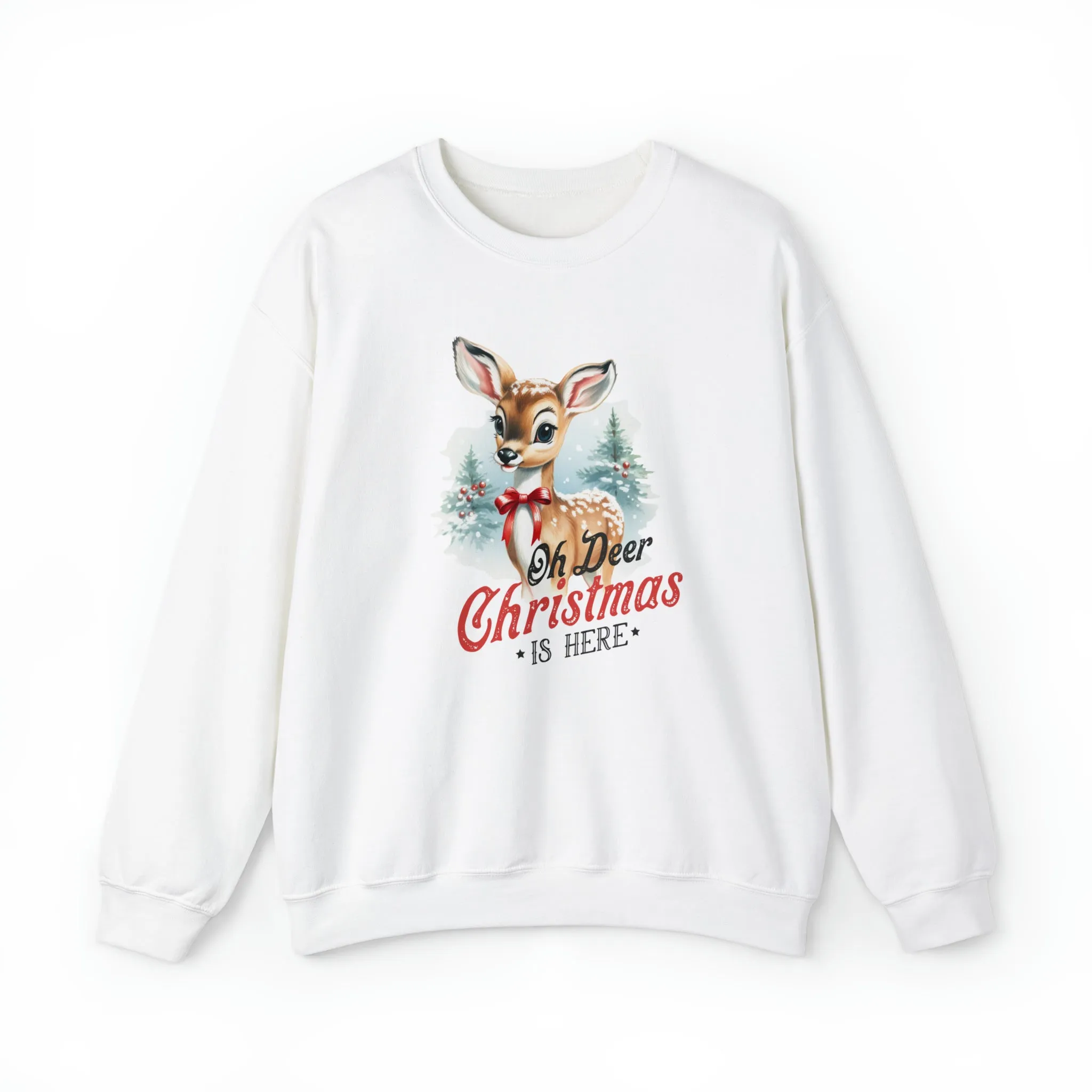 Oh Deer Its Christmas | Crewneck Sweatshirt | Unisex Sizing