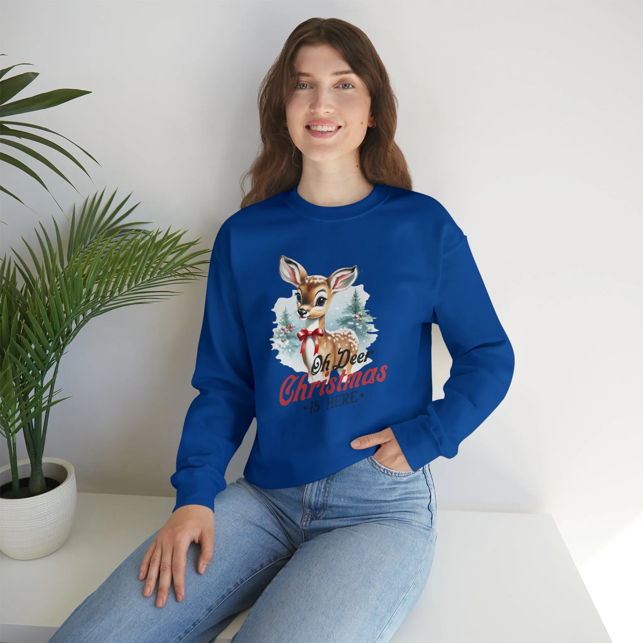 Oh Deer Its Christmas | Crewneck Sweatshirt | Unisex Sizing