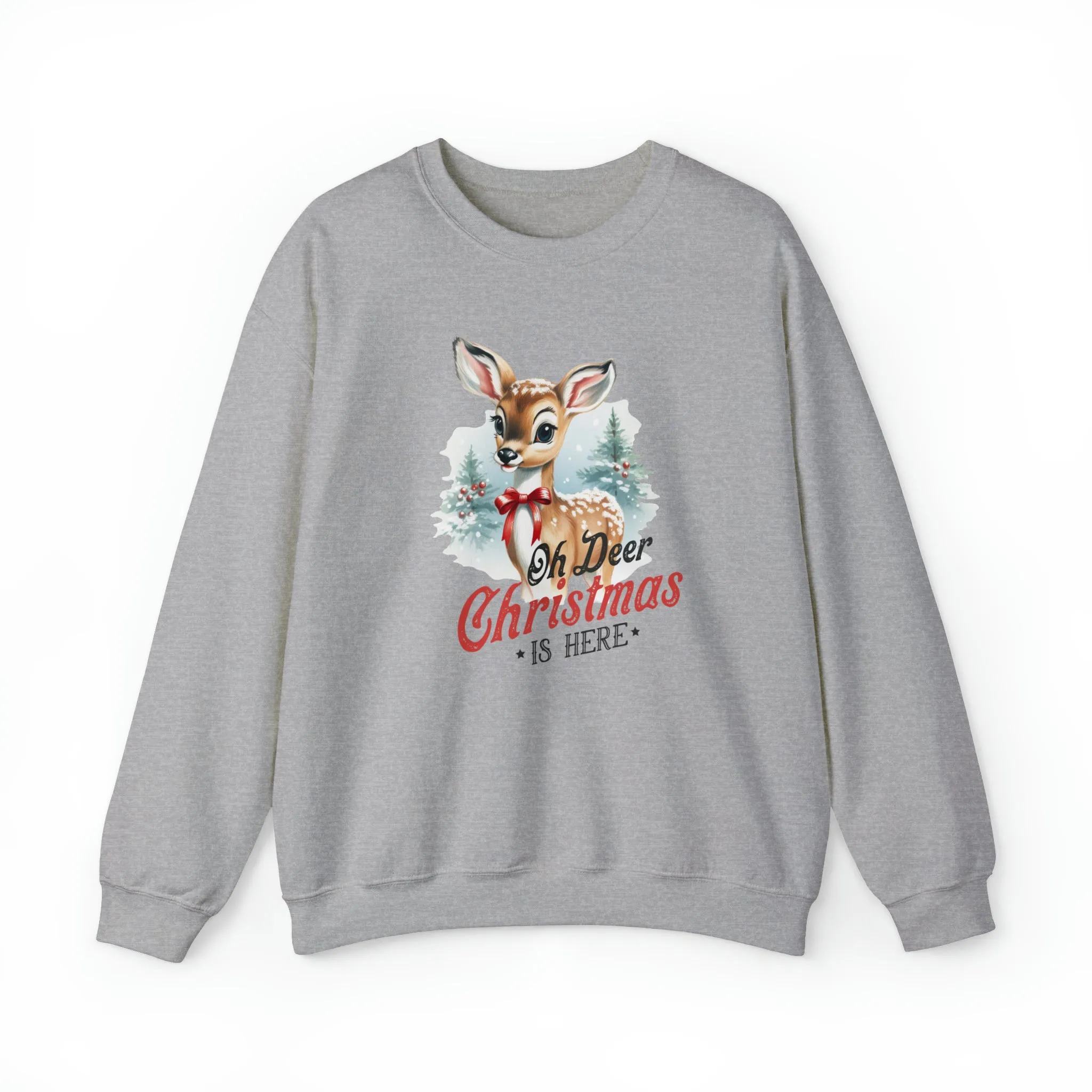 Oh Deer Its Christmas | Crewneck Sweatshirt | Unisex Sizing