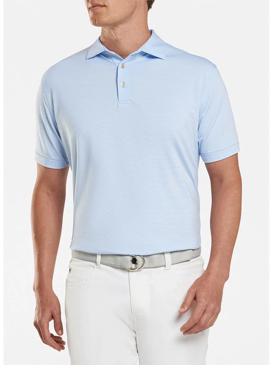 Peter Millar Jubilee Stripe Performance Polo in Cottage Blue