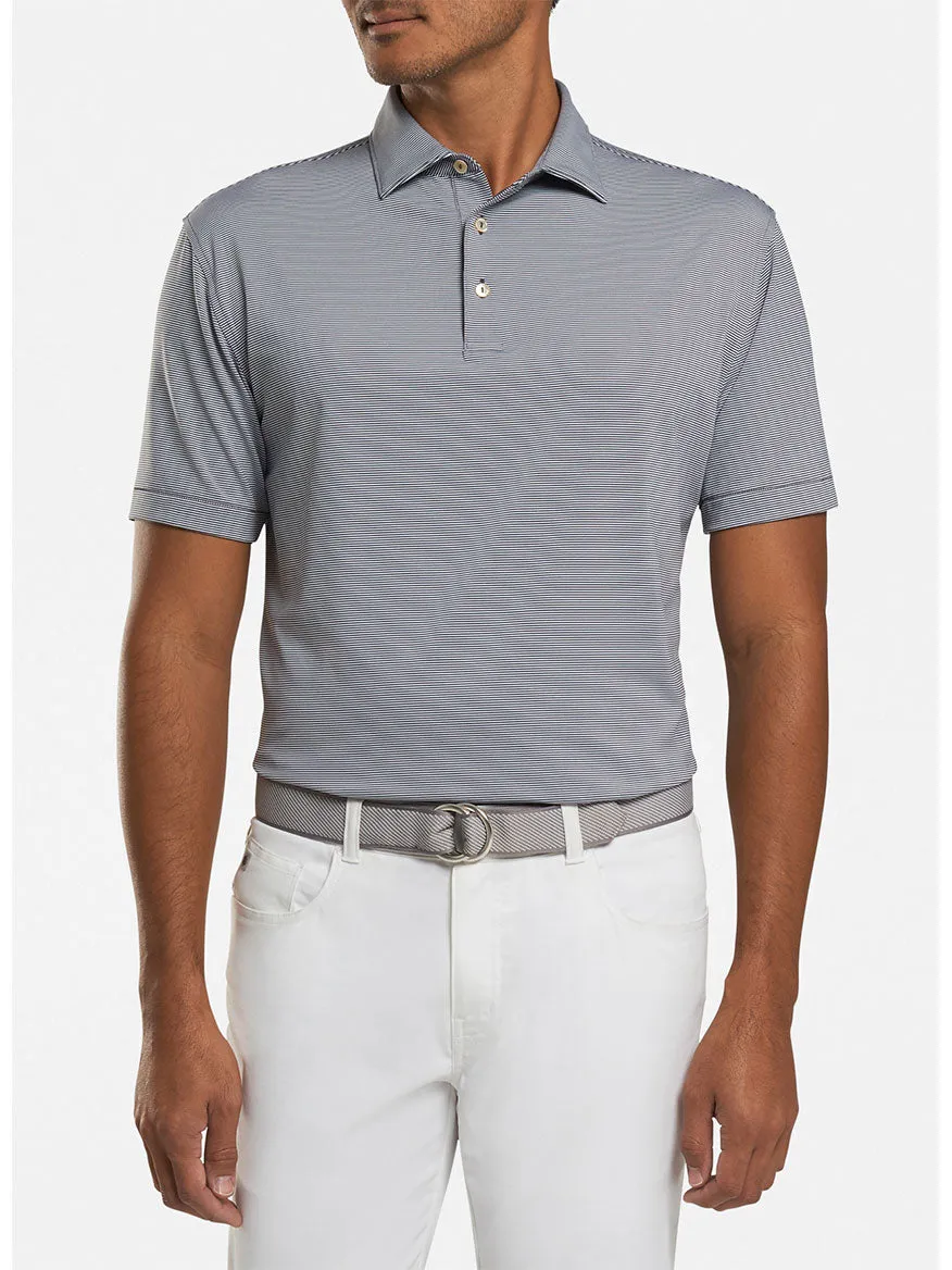 Peter Millar Jubilee Stripe Performance Polo in Iron