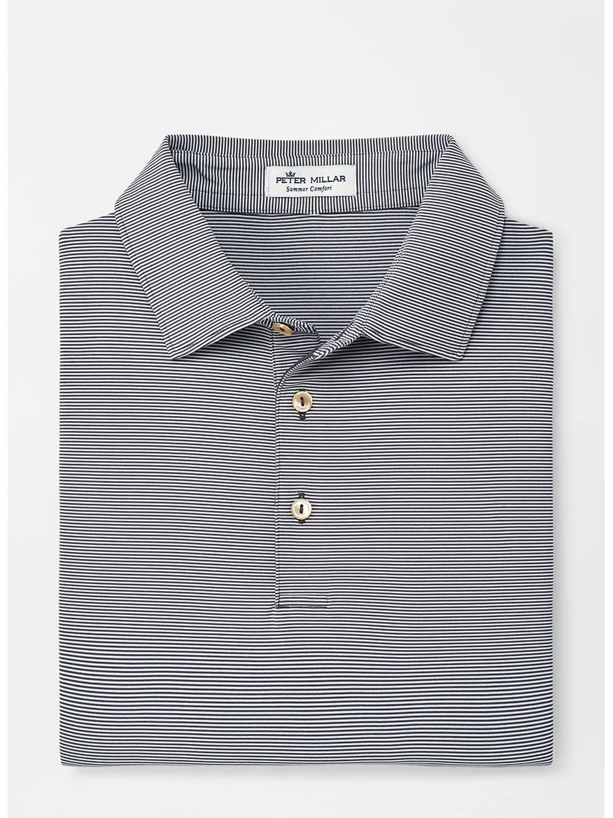Peter Millar Jubilee Stripe Performance Polo in Iron