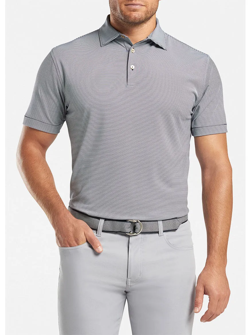 Peter Millar Jubilee Stripe Performance Polo in Navy