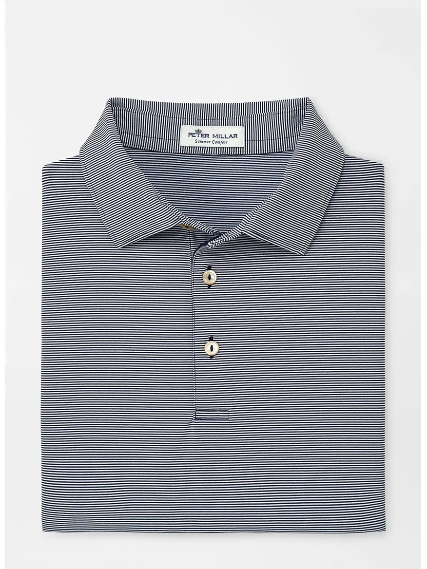 Peter Millar Jubilee Stripe Performance Polo in Navy